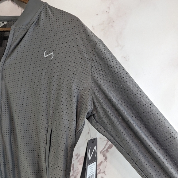TLF Apparel Jacket Womens Medium Maddox Gray Half Zip Jacket Crop Athletic - Picture 12 of 13